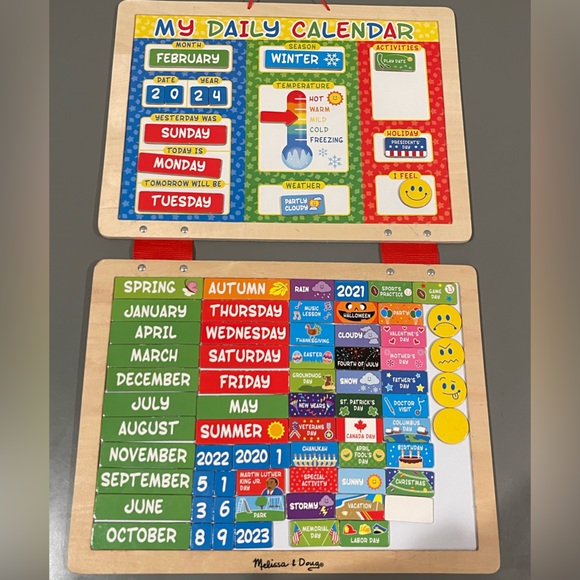 Melissa & Doug My Daily Magnetic Hanging Calendar for Kids - Picture 1 of 5